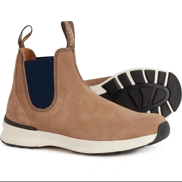 Blundstone 2146 Elastic Sided Sand & Navy Active Boots Size M8 - Picture 1 of 10